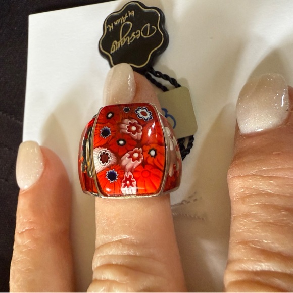 Murano Glass Ring size 7 - Picture 3 of 7